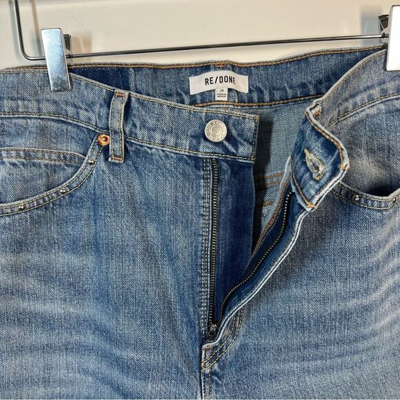 Re/Done NWT Women’s Size 29 Straight Leg Blue 70’s Jeans Studs Moonstruck $495 - Picture 7 of 16